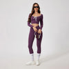 Nik & Nakks Grape Thistle Purple / L Round-neck High Waist Quick-drying Long Sleeve Yoga Wear Suit Round-neck High Waist Quick-drying Long Sleeve Yoga Wear Suit