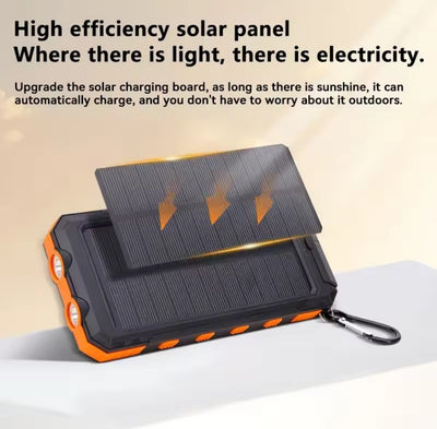 Nik & Nakks Orange & Black / 8000mAh Solar Charger Power Bank Solar Charger Power Bank