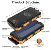 Nik & Nakks Orange & Black / 8000mAh Solar Charger Power Bank Solar Charger Power Bank