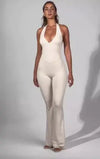 Nik & Nakks White / 2XL Flared Jumpsuit Flared Jumpsuit